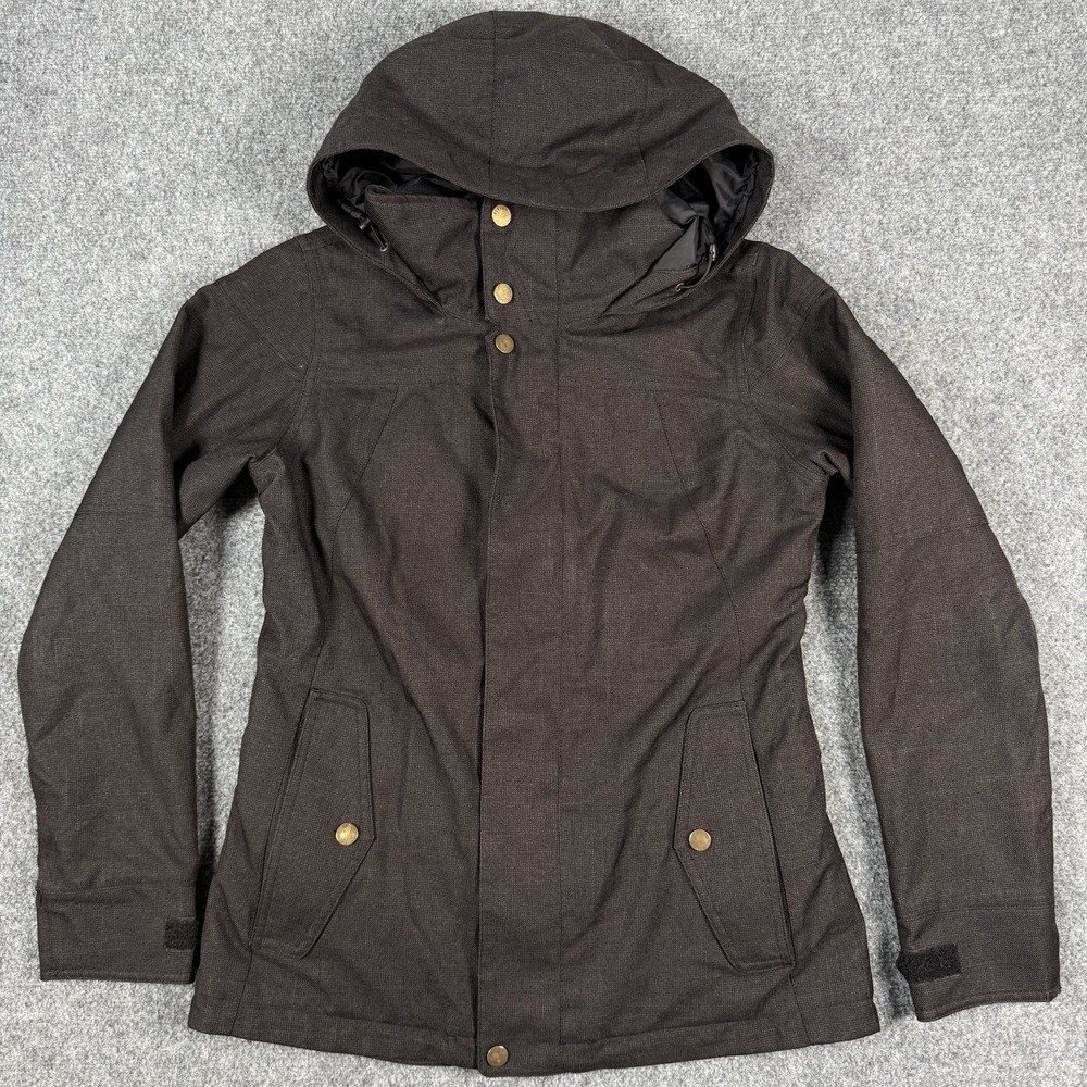 🏂 Burton DryRide Thermolite Snowboard Ski Jacket Womens Small Brown Hooded Coat